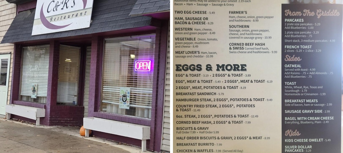 C & R Homestyle Cafe Menu